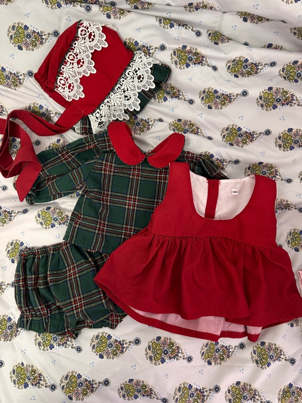 Busy bee Smocks Red & Green Plaid Toddler Set
